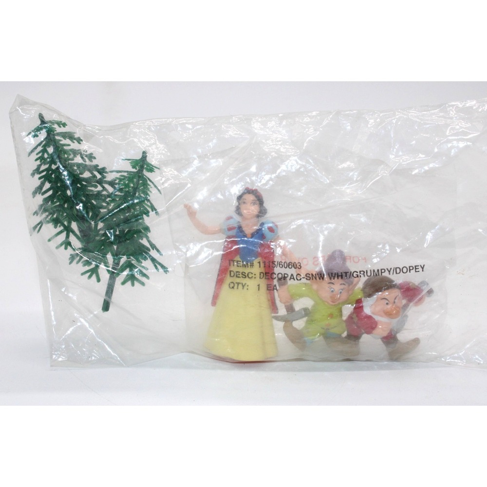 Vintage DECOPAC Disney Snow White Cake Topper NEW Dopey Grumpy SEALED